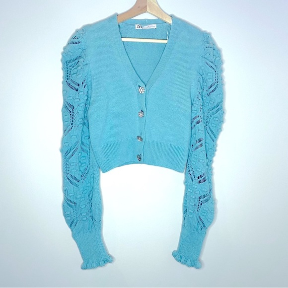 Zara Sweaters - STUNNING Tiffany Blue Zara Cardigan Blogger Favourite Size Medium